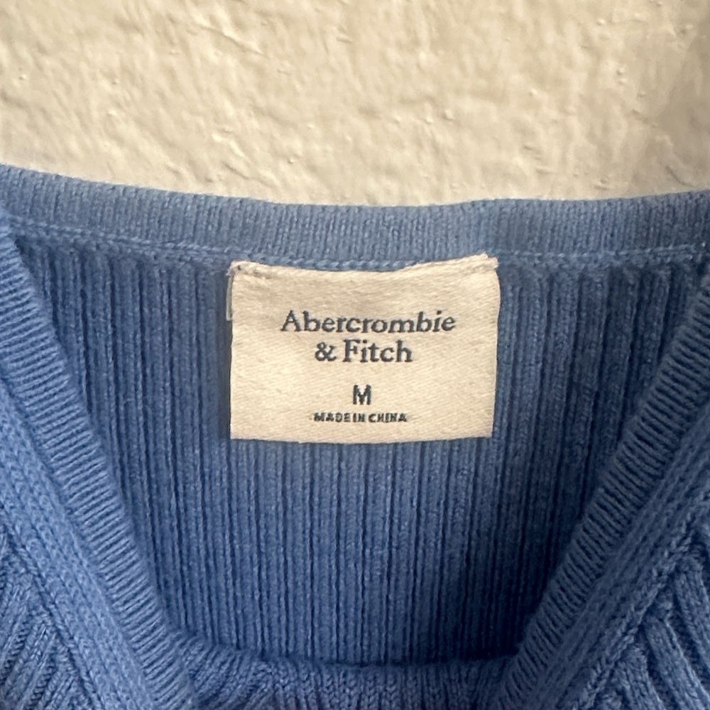 Abercrombie & Fitch Light Blue Ribbed One-Piece Bodysuit - Picture 3 of 3